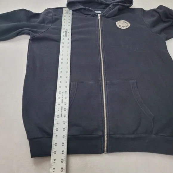 Dutch Bros Coffee "Peace Sign Logo" Men's Black Full-Zip Hoodie Size 2XL - Picture 8 of 12